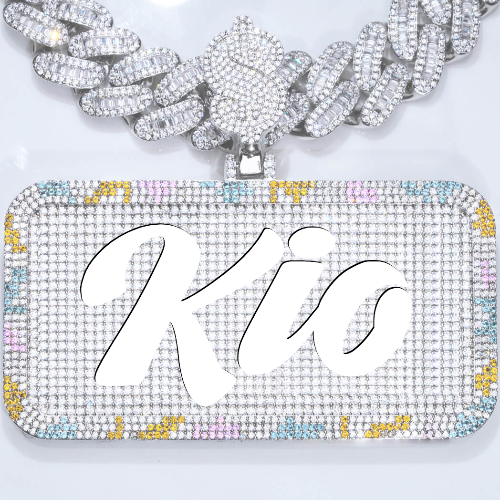 CUSTOM LETTER NECKLACE 3D COLORFUL SQUARE
