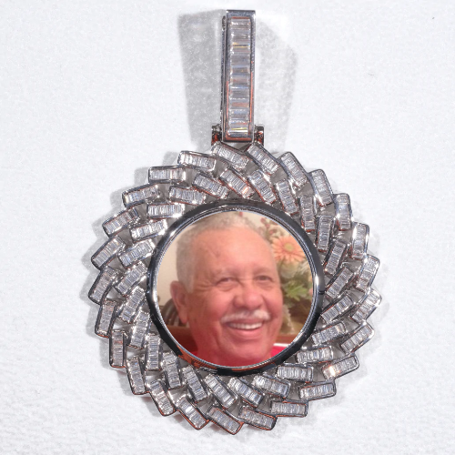 Large 3D Baguette Custom Picture Pendant