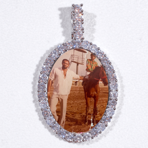 Large 3D Oval Custom Picture Pendant