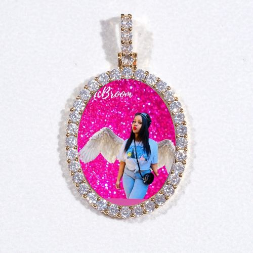 3D Oval Custom Picture Pendant