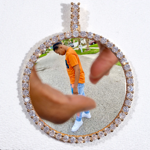 LARGE 3D CIRCLE CUSTOM PICTURE PENDANT