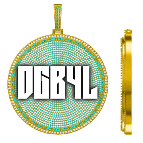CUSTOM LETTER NECKLACE 3D BIG DISC