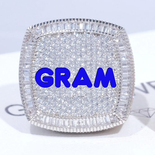 CUSTOM LETTER 3D ICED RING
