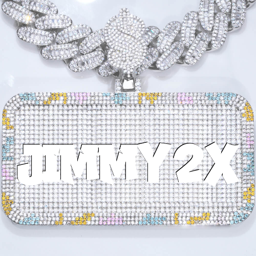 CUSTOM LETTER NECKLACE 3D COLORFUL SQUARE