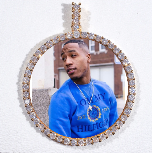 LARGE 3D CIRCLE CUSTOM PICTURE PENDANT