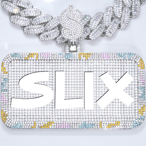 CUSTOM LETTER NECKLACE 3D COLORFUL SQUARE