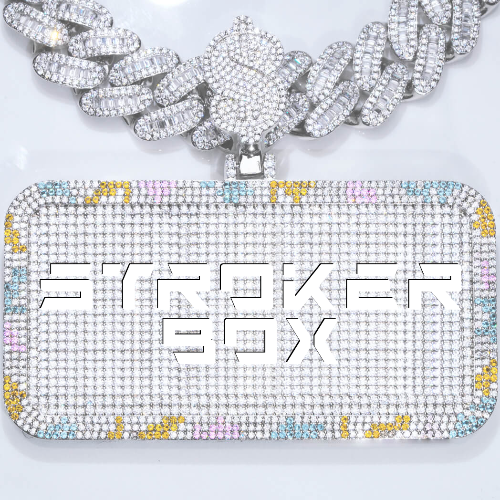 CUSTOM LETTER NECKLACE 3D COLORFUL SQUARE