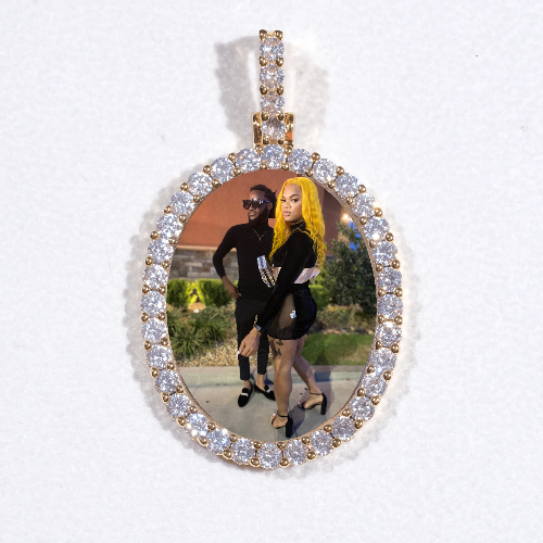 3D Oval Custom Picture Pendant