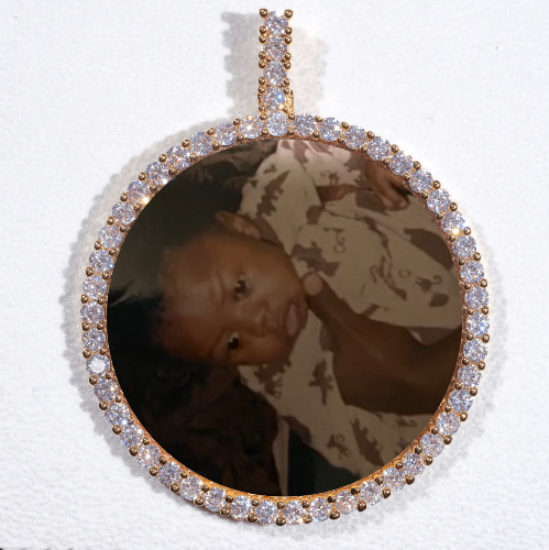 LARGE 3D CIRCLE CUSTOM PICTURE PENDANT