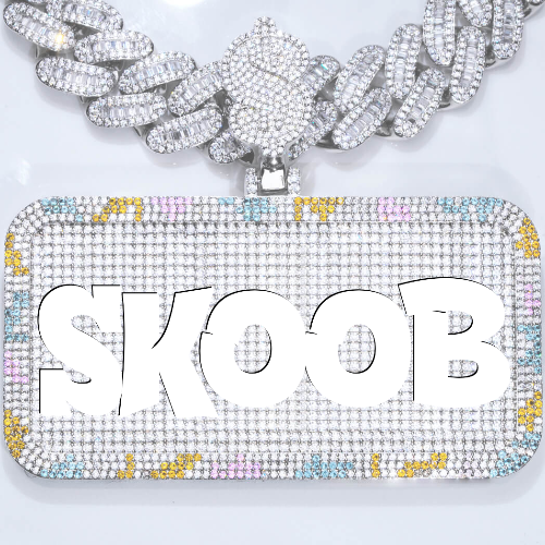 CUSTOM LETTER NECKLACE 3D COLORFUL SQUARE