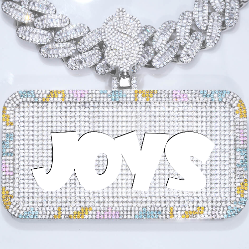 CUSTOM LETTER NECKLACE 3D COLORFUL SQUARE