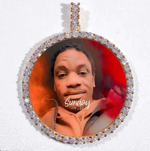 LARGE 3D CIRCLE CUSTOM PICTURE PENDANT