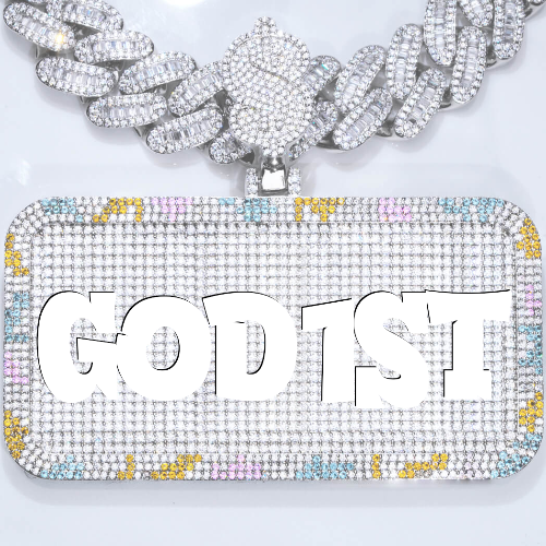CUSTOM LETTER NECKLACE 3D COLORFUL SQUARE