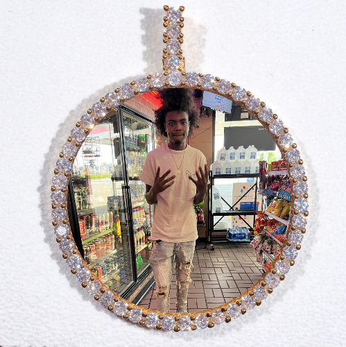LARGE 3D CIRCLE CUSTOM PICTURE PENDANT