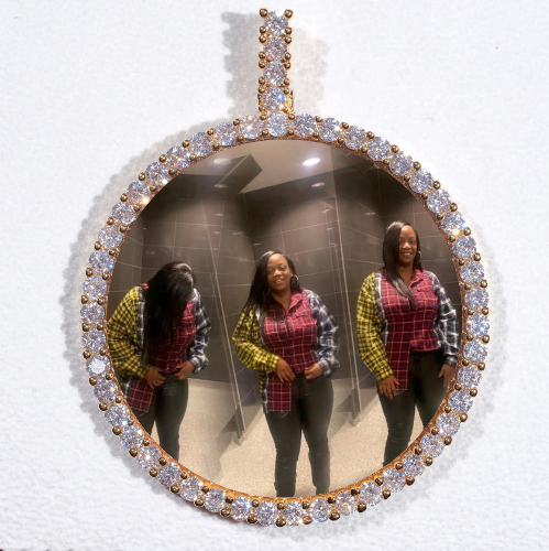 LARGE 3D CIRCLE CUSTOM PICTURE PENDANT