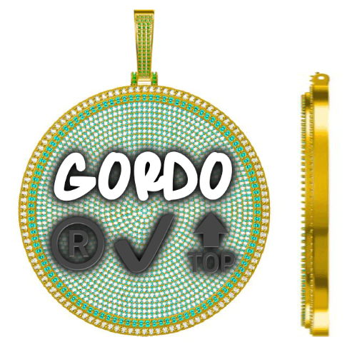 CUSTOM LETTER NECKLACE 3D BIG DISC