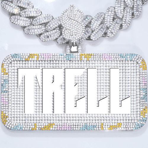 CUSTOM LETTER NECKLACE 3D COLORFUL SQUARE