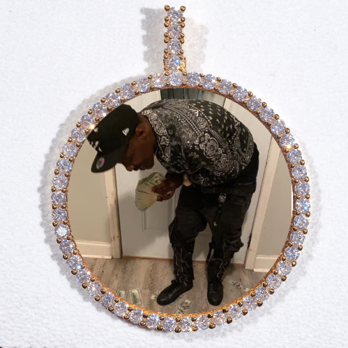 LARGE 3D CIRCLE CUSTOM PICTURE PENDANT