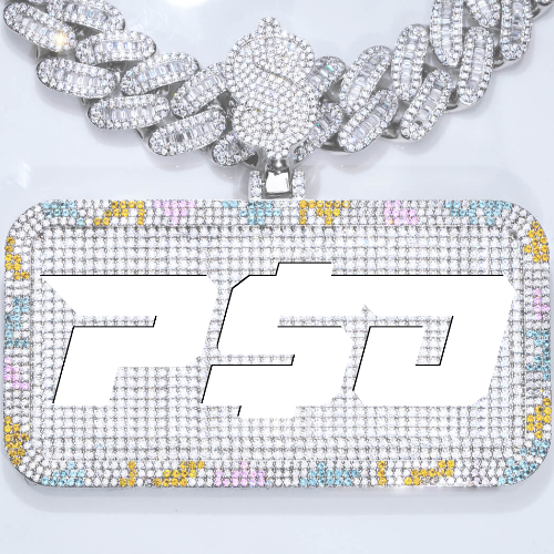 CUSTOM LETTER NECKLACE 3D COLORFUL SQUARE