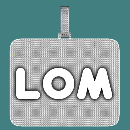 CUSTOM LETTER NECKLACE 3D BIG SQUARE