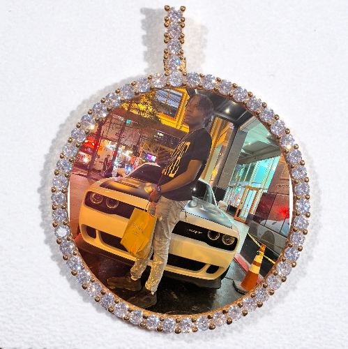 LARGE 3D CIRCLE CUSTOM PICTURE PENDANT