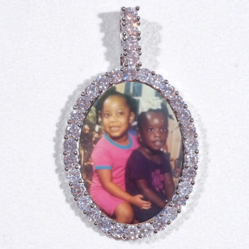 Large 3D Oval Custom Picture Pendant