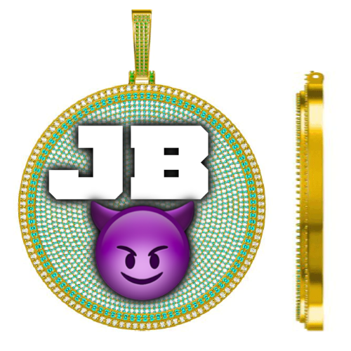 CUSTOM LETTER NECKLACE 3D BIG DISC