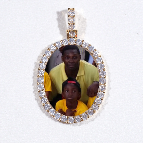 3D Oval Custom Picture Pendant