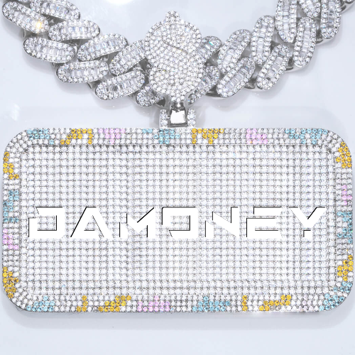 CUSTOM LETTER NECKLACE 3D COLORFUL SQUARE