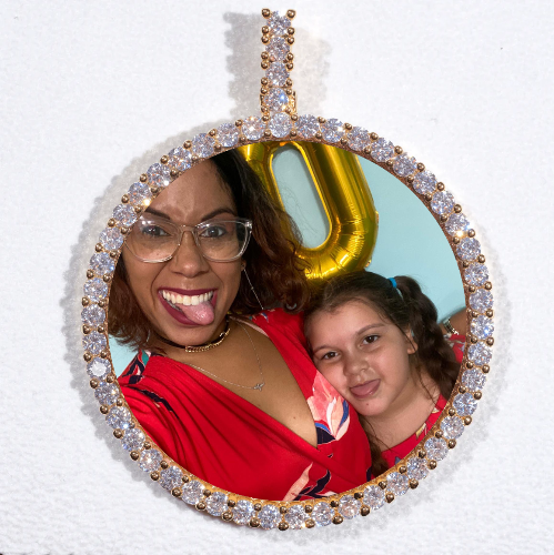 LARGE 3D CIRCLE CUSTOM PICTURE PENDANT