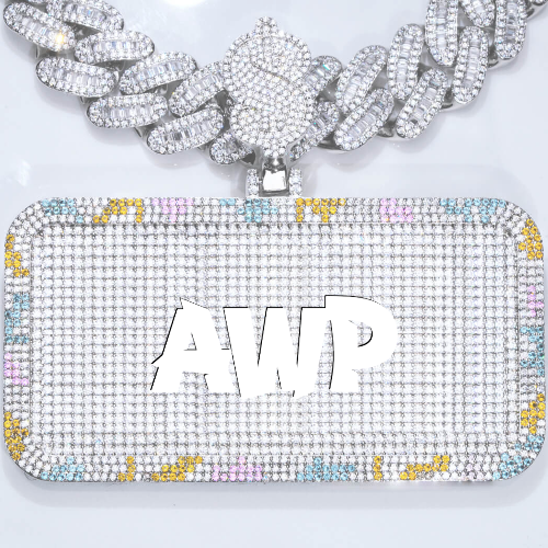 CUSTOM LETTER NECKLACE 3D COLORFUL SQUARE