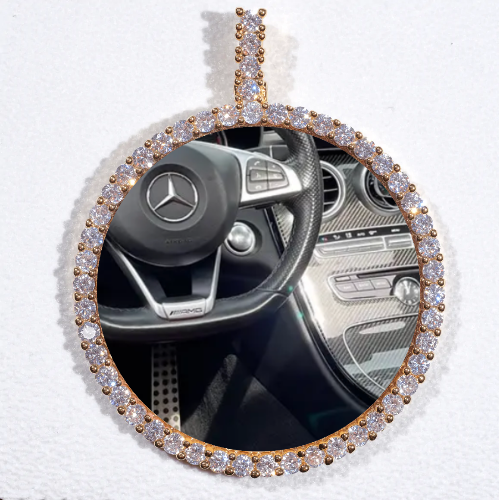 LARGE 3D CIRCLE CUSTOM PICTURE PENDANT