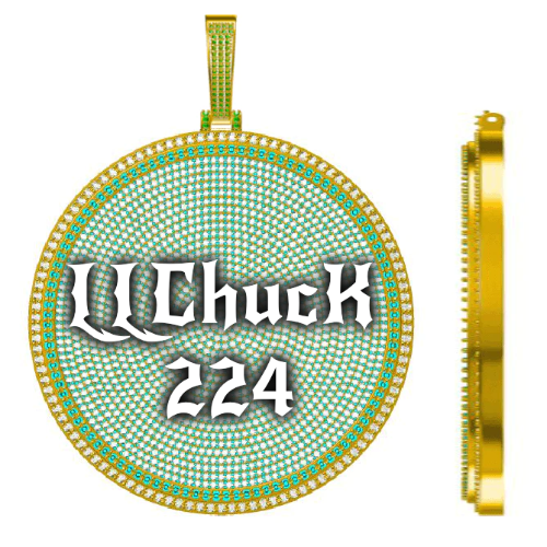 CUSTOM LETTER NECKLACE 3D BIG DISC