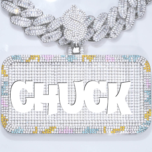 CUSTOM LETTER NECKLACE 3D COLORFUL SQUARE