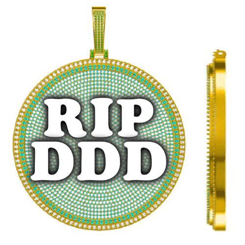 CUSTOM LETTER NECKLACE 3D BIG DISC