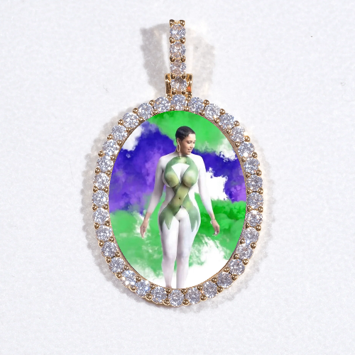 3D Oval Custom Picture Pendant