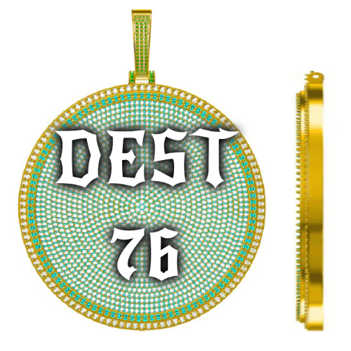 CUSTOM LETTER NECKLACE 3D BIG DISC