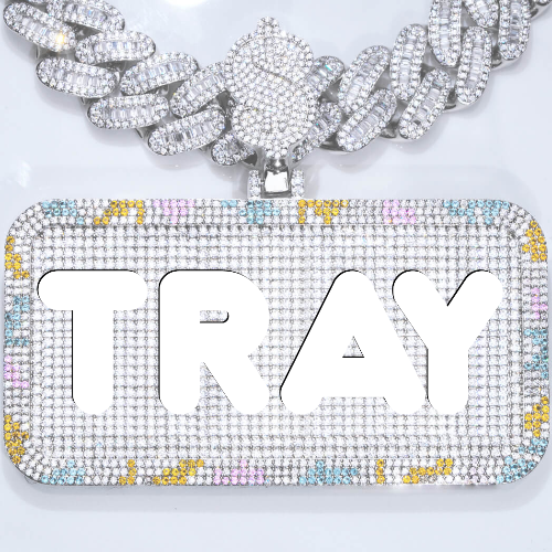 CUSTOM LETTER NECKLACE 3D COLORFUL SQUARE
