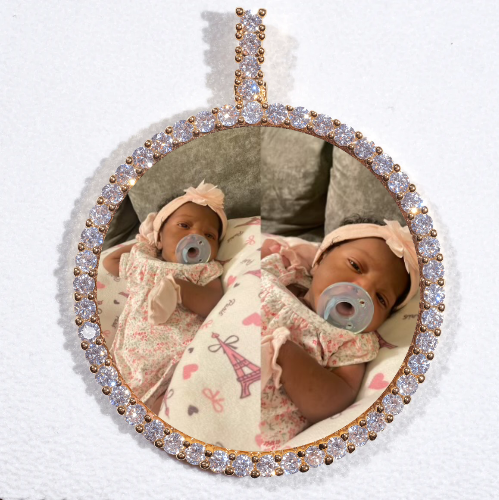 LARGE 3D CIRCLE CUSTOM PICTURE PENDANT