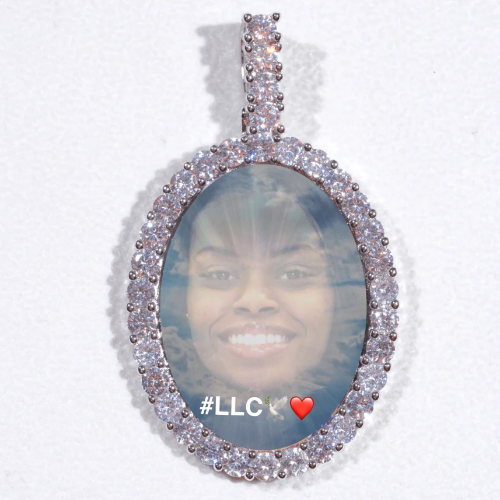 Large 3D Oval Custom Picture Pendant