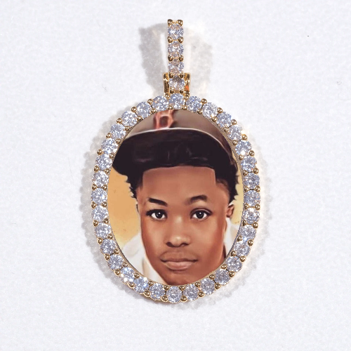 3D Oval Custom Picture Pendant