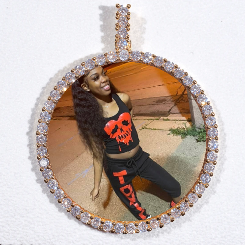 LARGE 3D CIRCLE CUSTOM PICTURE PENDANT