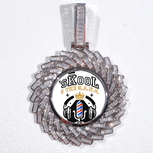 Large 3D Baguette Custom Picture Pendant