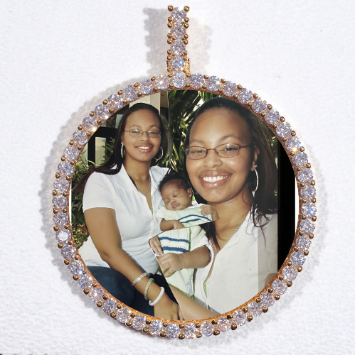 LARGE 3D CIRCLE CUSTOM PICTURE PENDANT