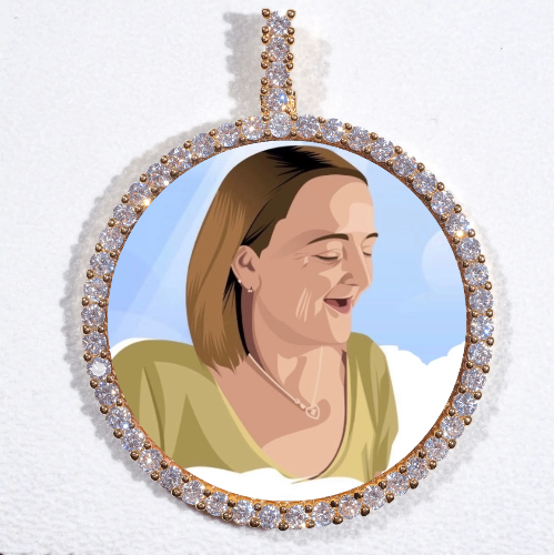 LARGE 3D CIRCLE CUSTOM PICTURE PENDANT