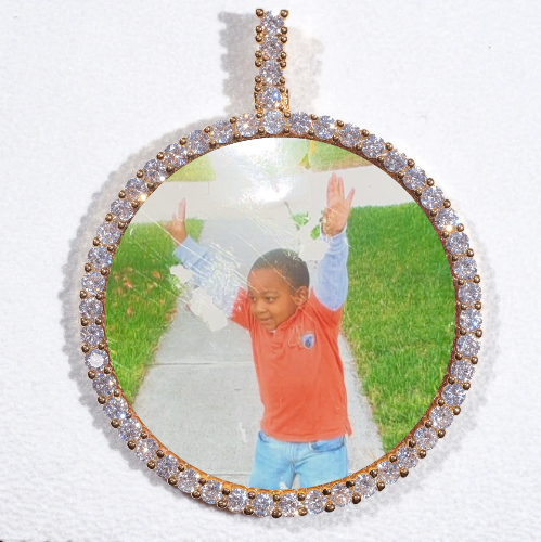 LARGE 3D CIRCLE CUSTOM PICTURE PENDANT