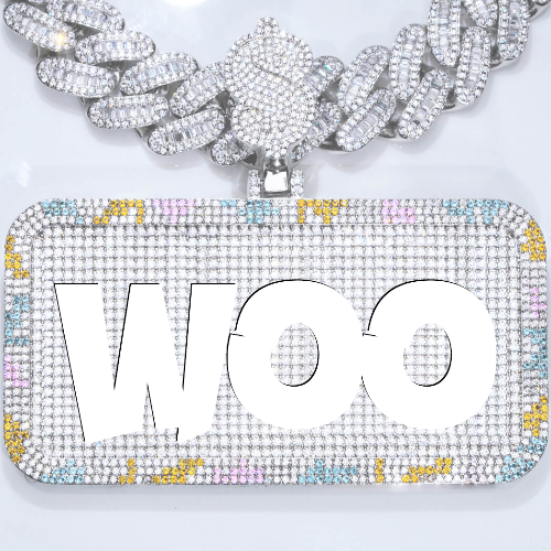 CUSTOM LETTER NECKLACE 3D COLORFUL SQUARE