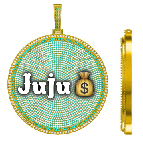 CUSTOM LETTER NECKLACE 3D BIG DISC