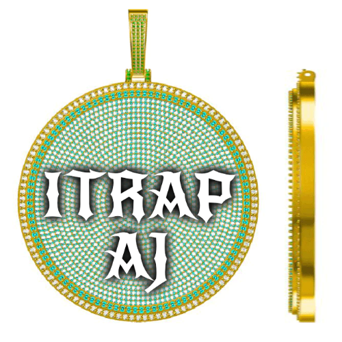 CUSTOM LETTER NECKLACE 3D BIG DISC