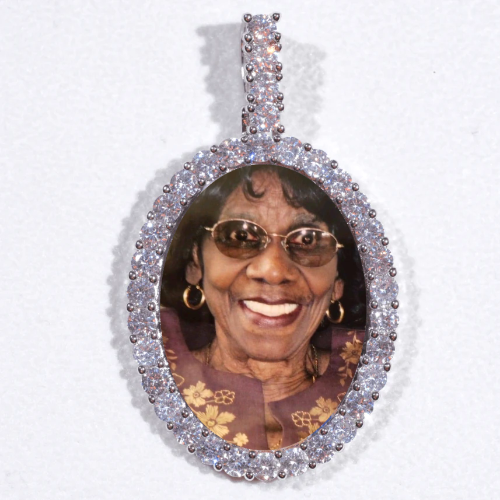 Large 3D Oval Custom Picture Pendant
